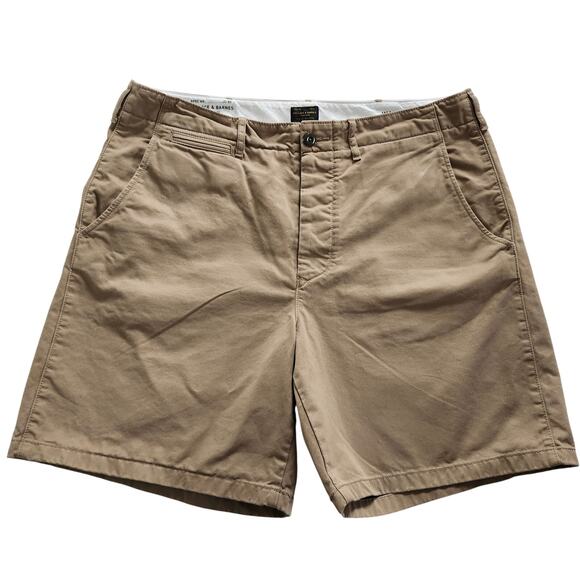 Wallace & Barnes Field Shorts Size 35 Tan Khaki Cotton Chino - Picture 1 of 7